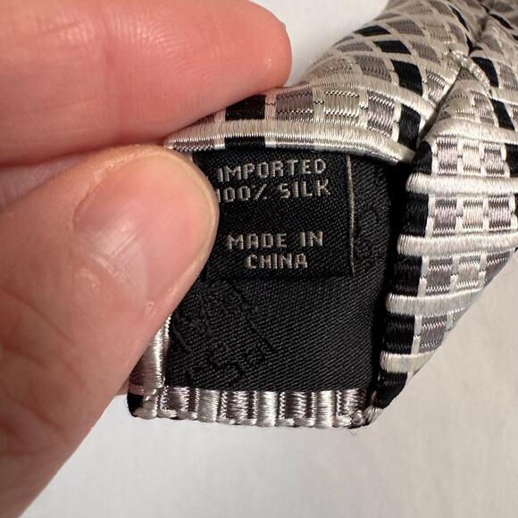 Jos. A. Bank Men’s Executive Collection Silk Necktie Gray Geometric Tie Classic - Picture 5 of 8